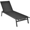 Black Steel Adjustable Chaise Lounge Chair with Breathable Fabric